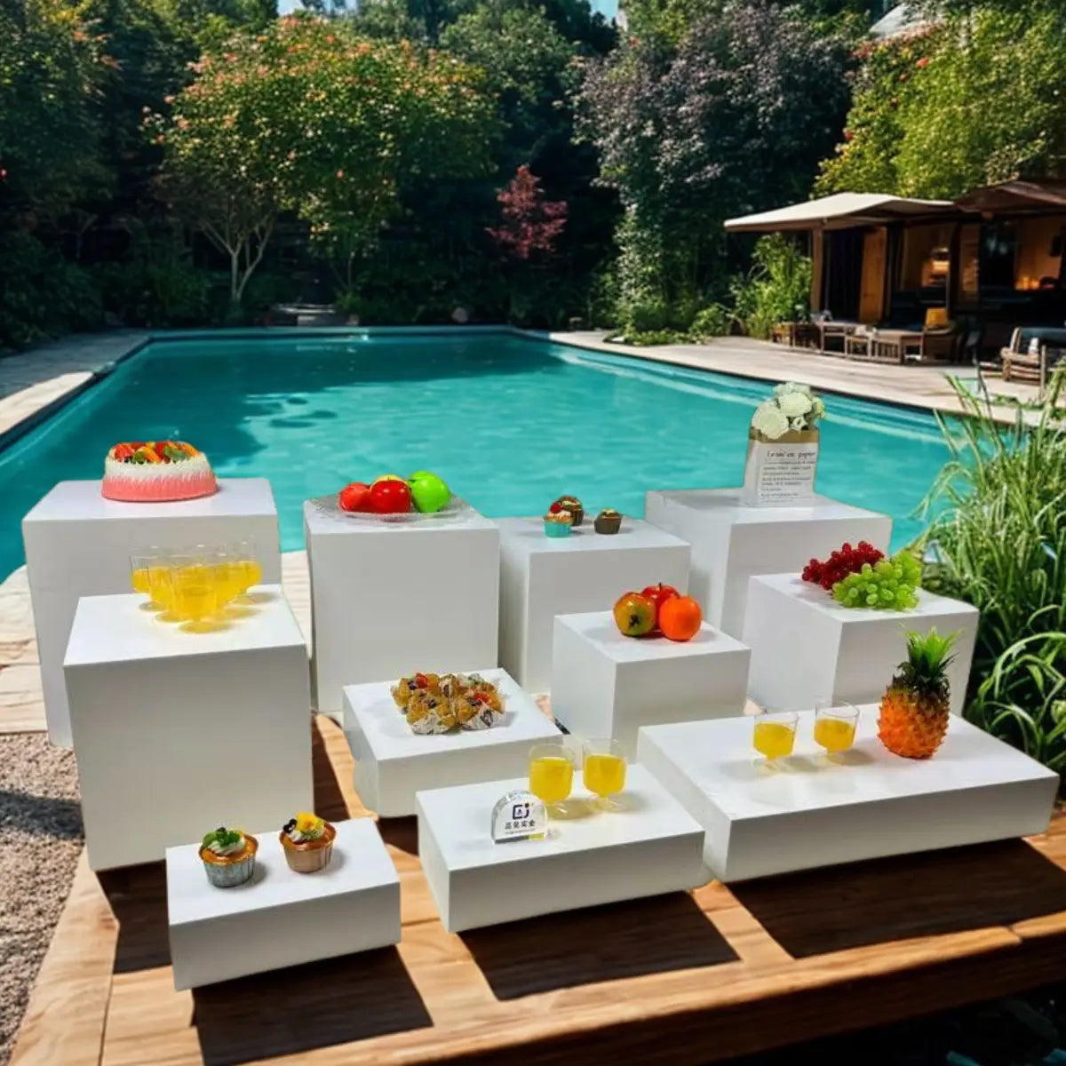 Cubes presentoirs à buffet Blanc 11 pièces - Location
