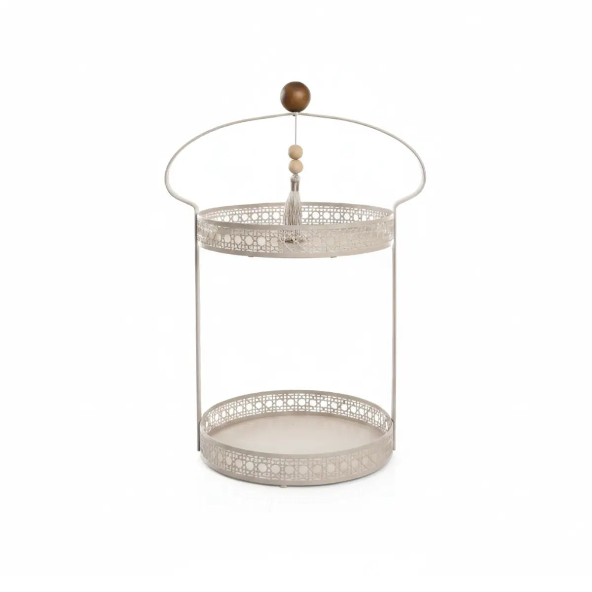Plat 2 étages rond greige collection Diyafa