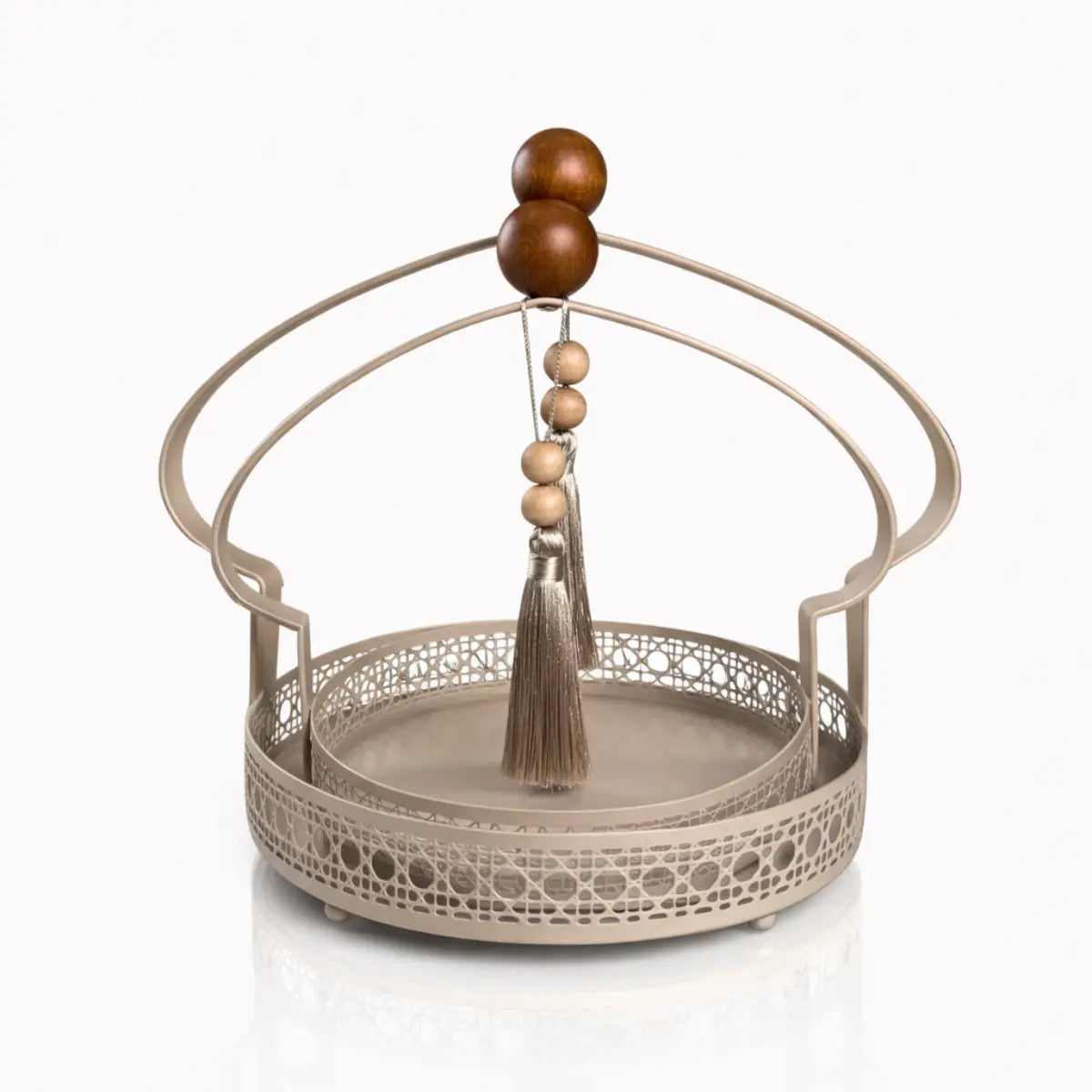 Plateaux ronds greige collection Diyafa lot de 2