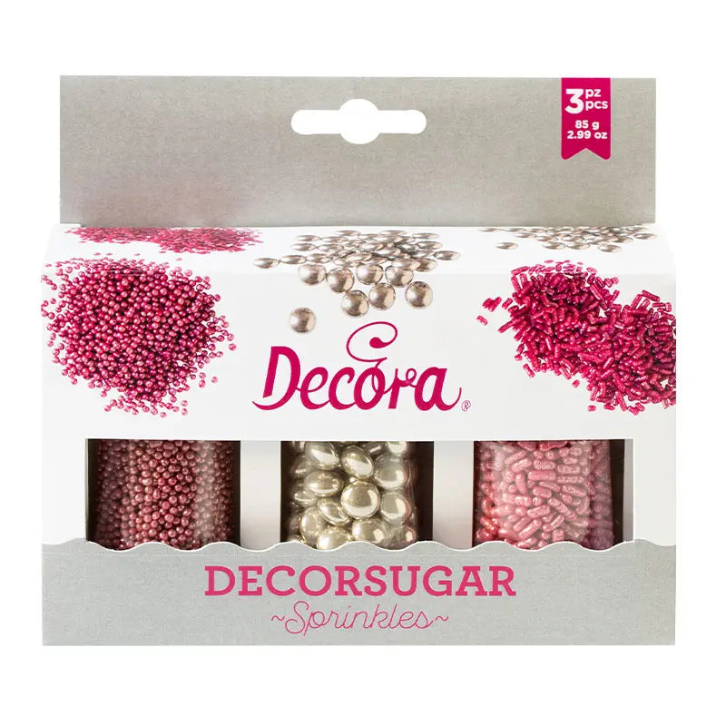 Set décoration mix argent et rose Decora
