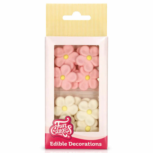 Décors en pâte à sucre Marguerite Funcakes Rose & Blanc