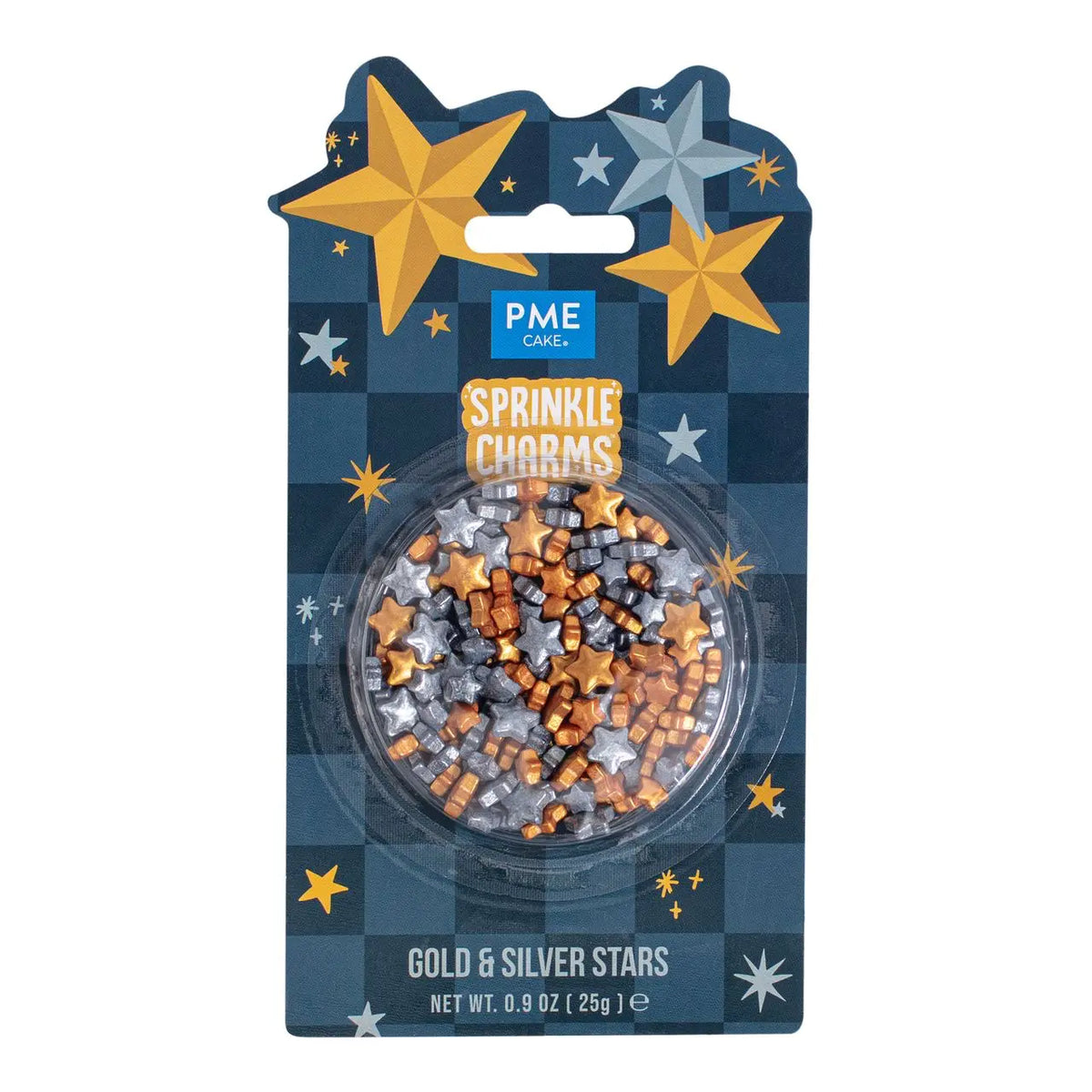Décors en sucre étoiles or et argent 25 g PME