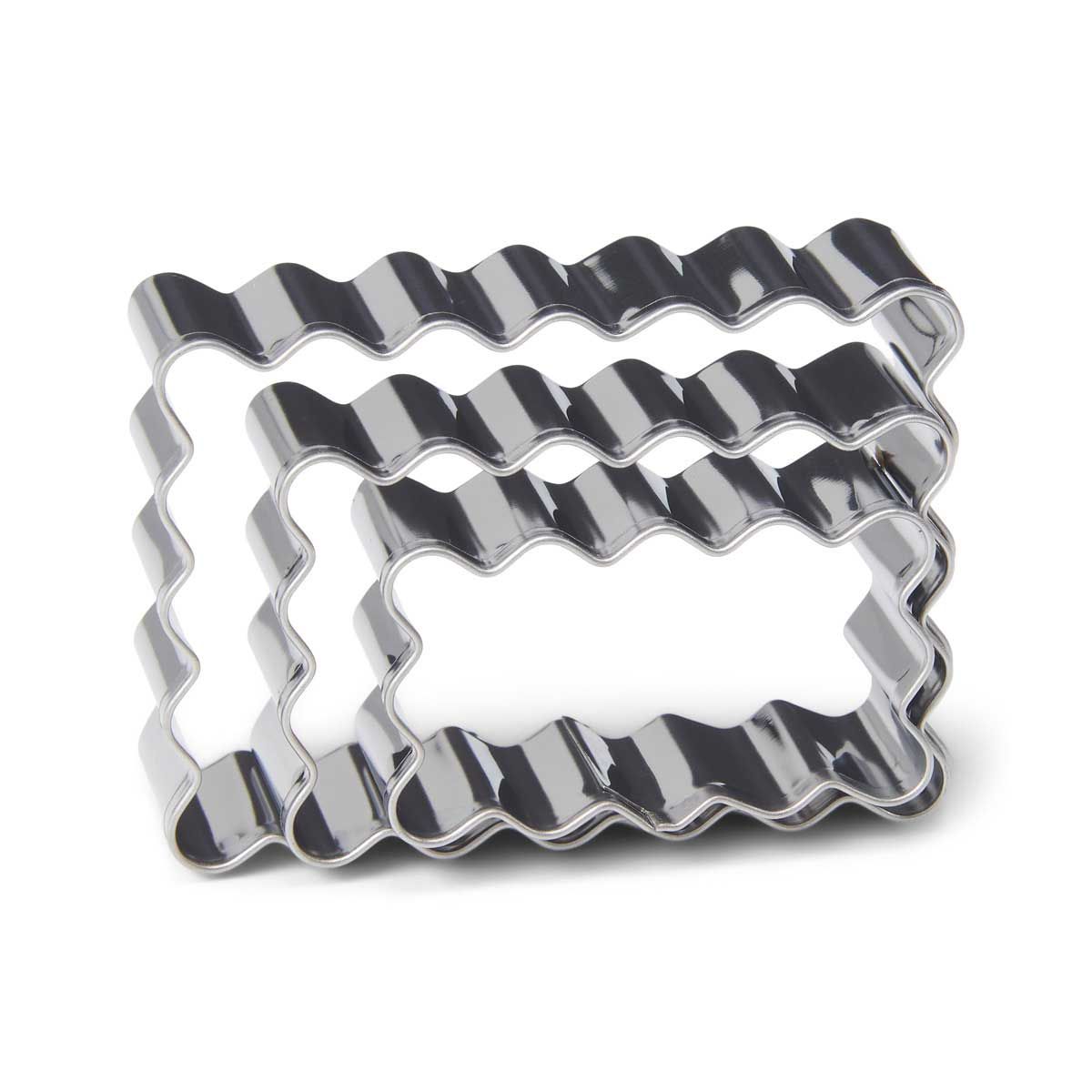 Découpoirs rectangle cannelé lot de 3 Patisse