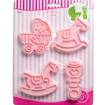 Découpoirs et empreintes thème bébé lot de 4