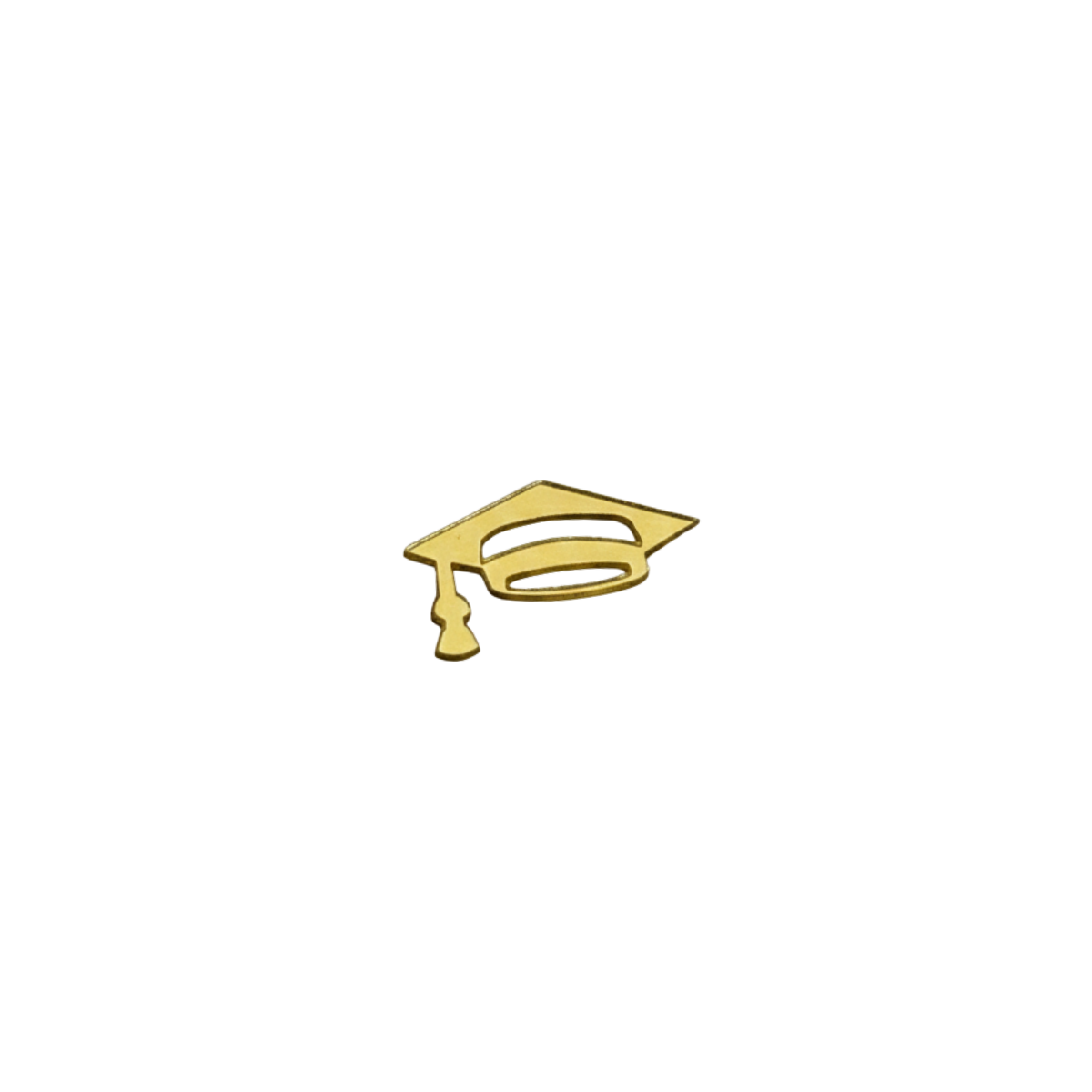 Décors acrylique doré chapeau de diplômé lot de 20