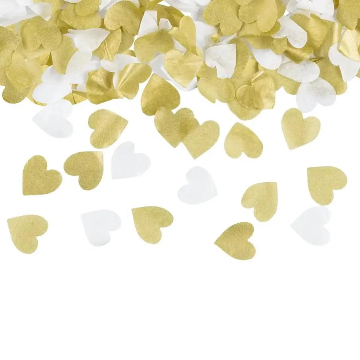 Canon à confettis cœurs or et blanc PartyDeco