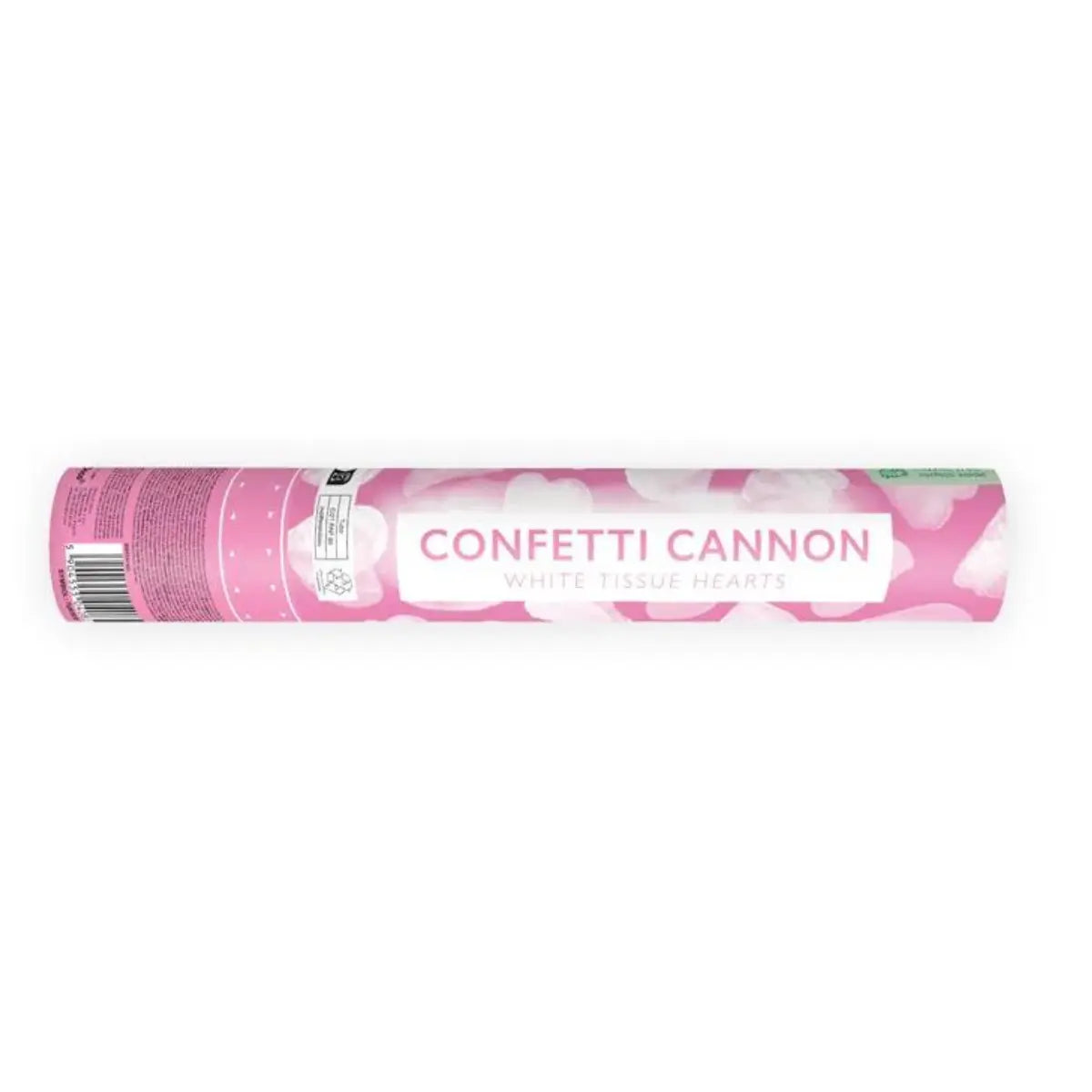 Canon à confettis cœurs blancs PartyDeco