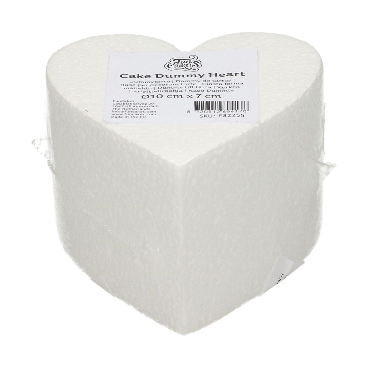 Dummy faux gâteau polystyrène cœur hauteur 7 cm FunCakes