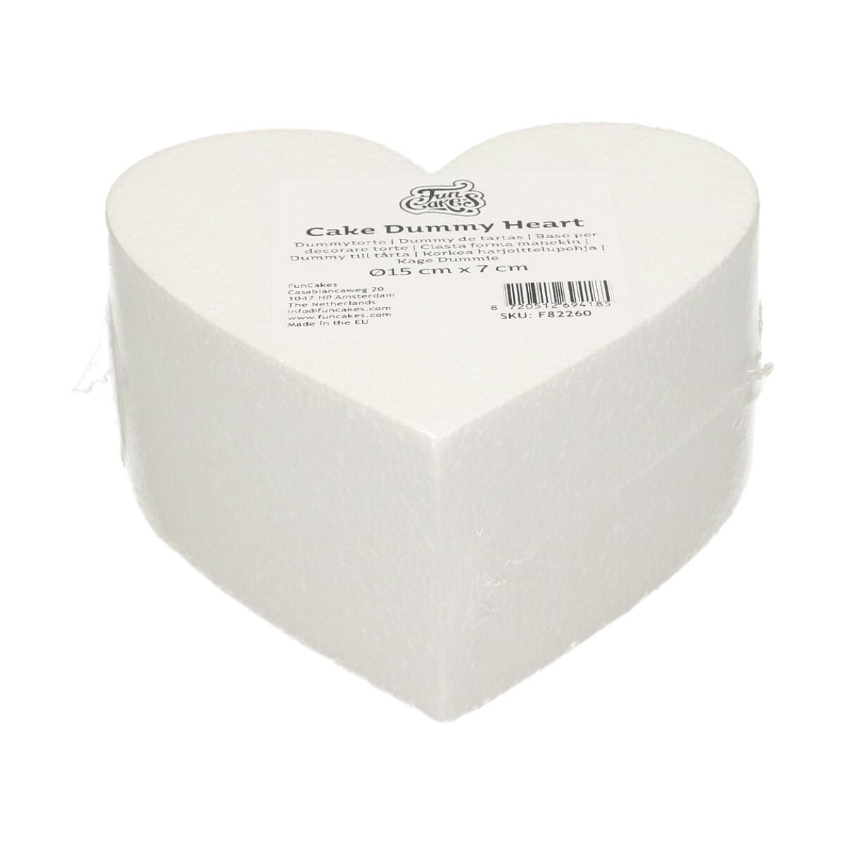 Dummy faux gâteau polystyrène cœur hauteur 7 cm FunCakes