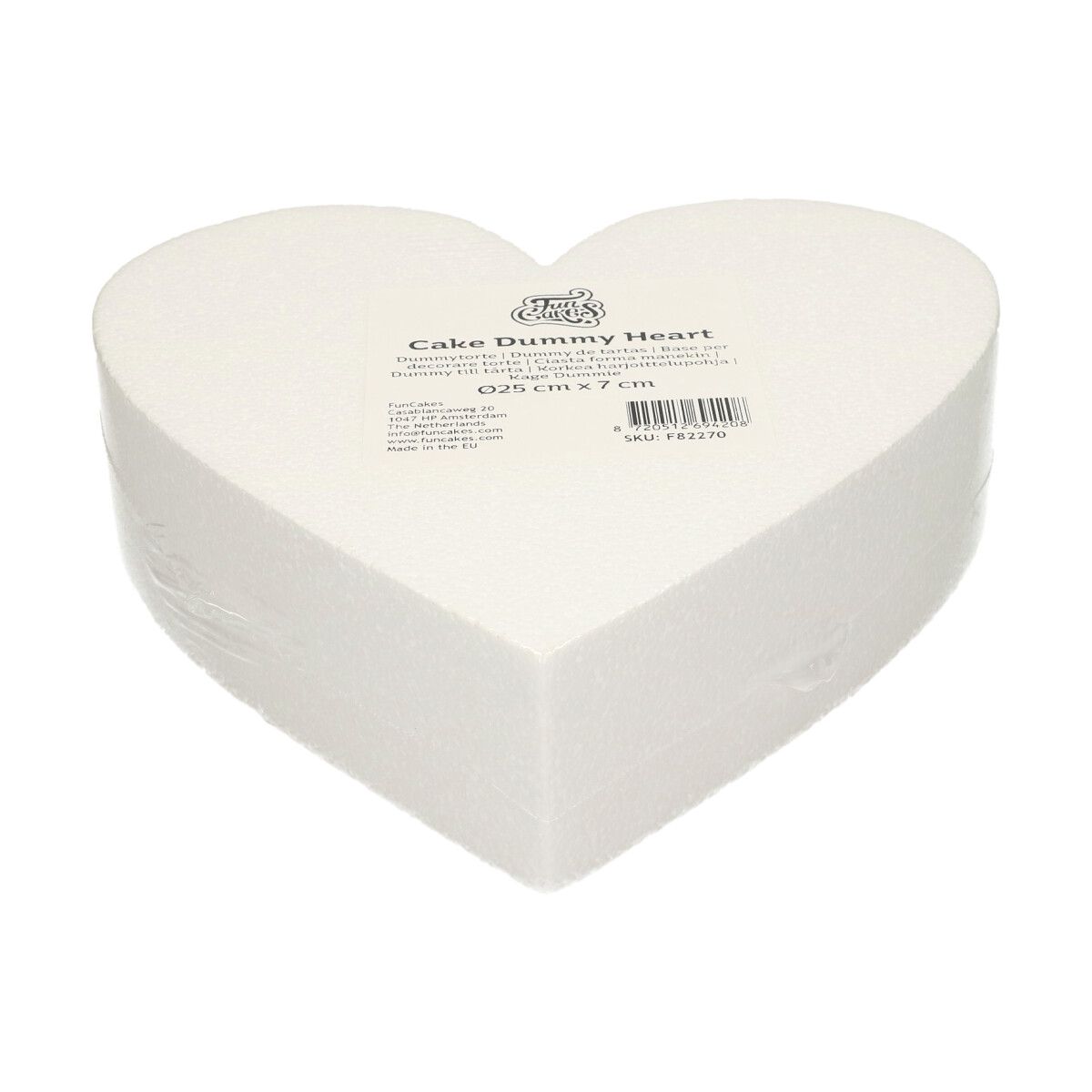 Dummy faux gâteau polystyrène cœur hauteur 7 cm FunCakes