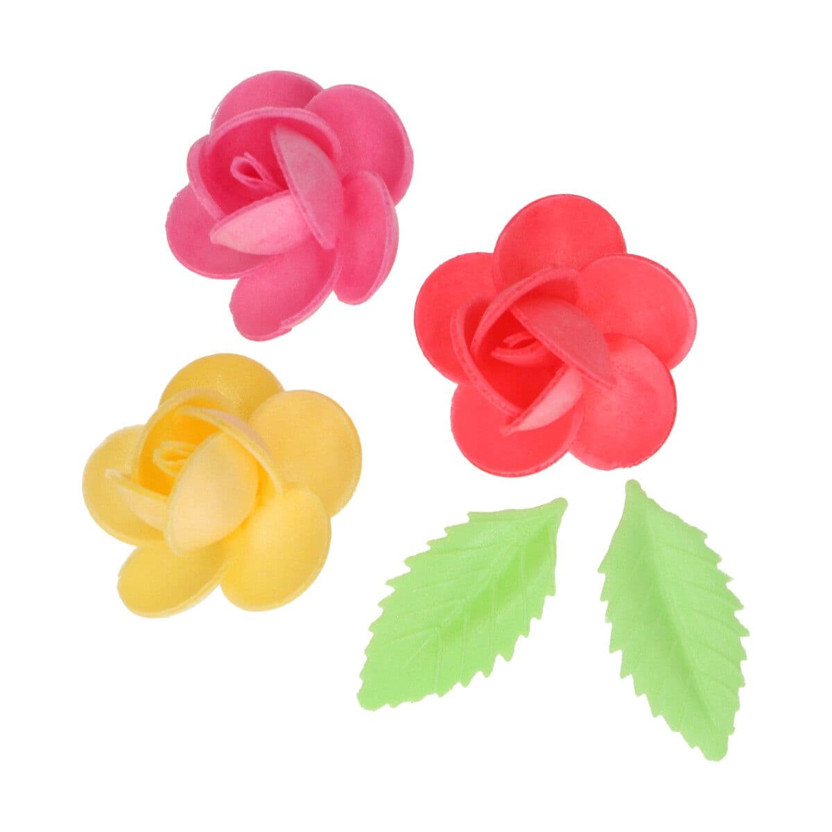 Fleurs et feuilles en azyme Frangipanier x15 FunCakes
