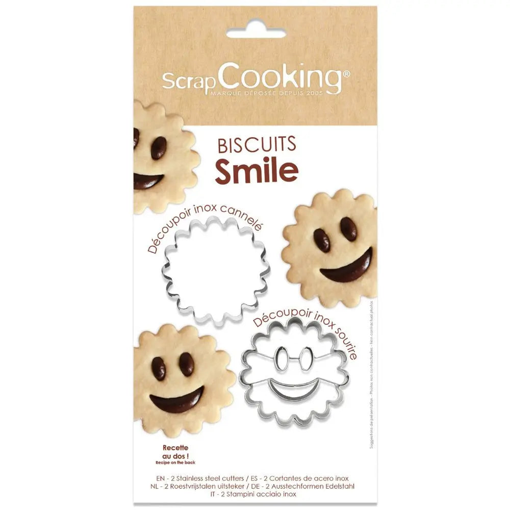 Emporte-pièces biscuits sourire smiley x2 ScrapCooking