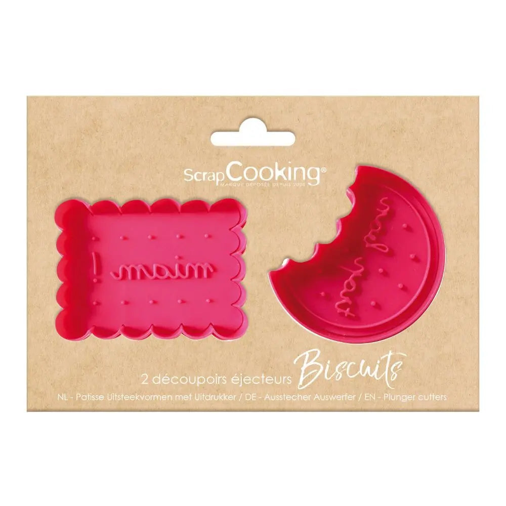 Emporte-pièces éjecteurs petit beurre lot de 2 ScrapCooking
