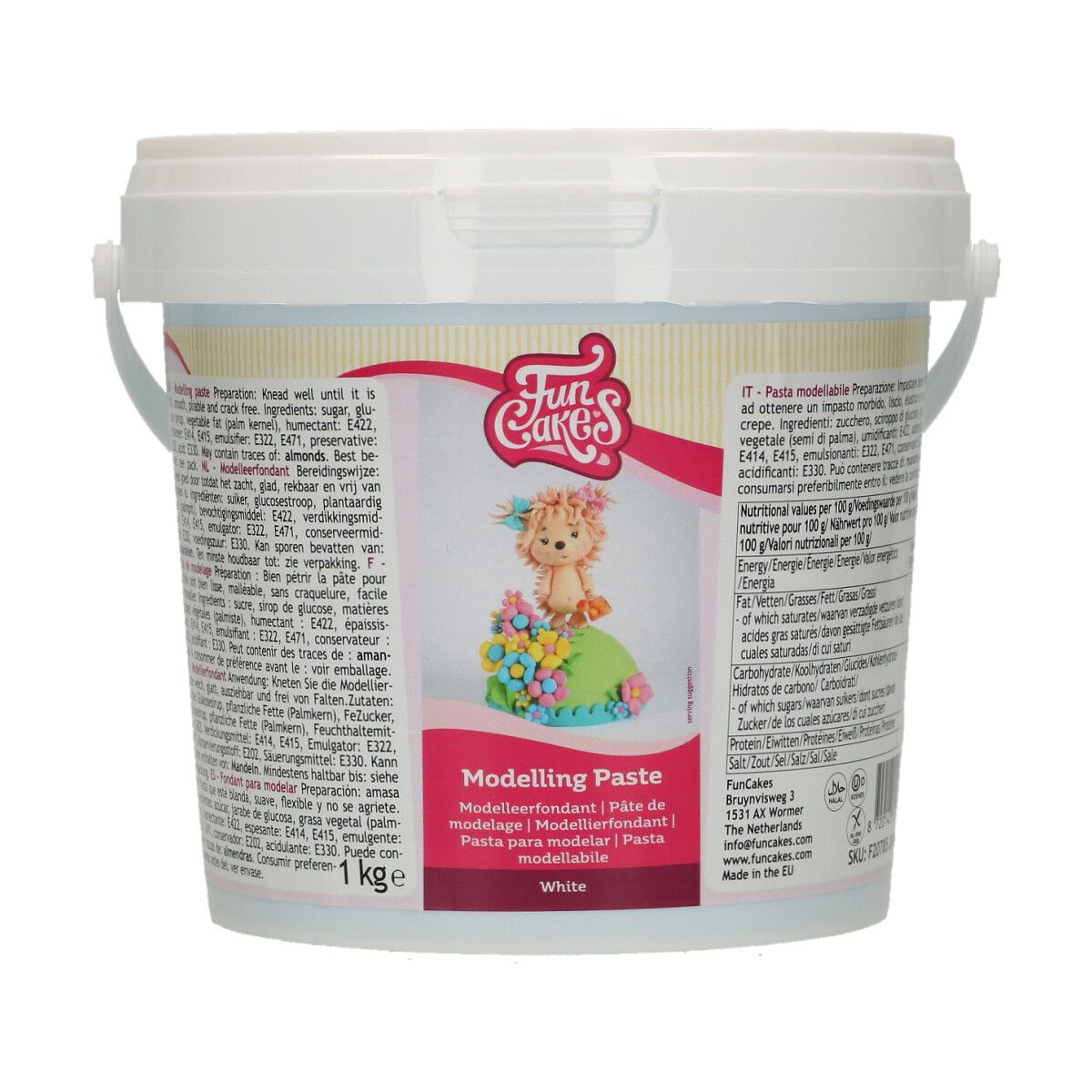 Pâte à modeler blanche 1 kg FunCakes