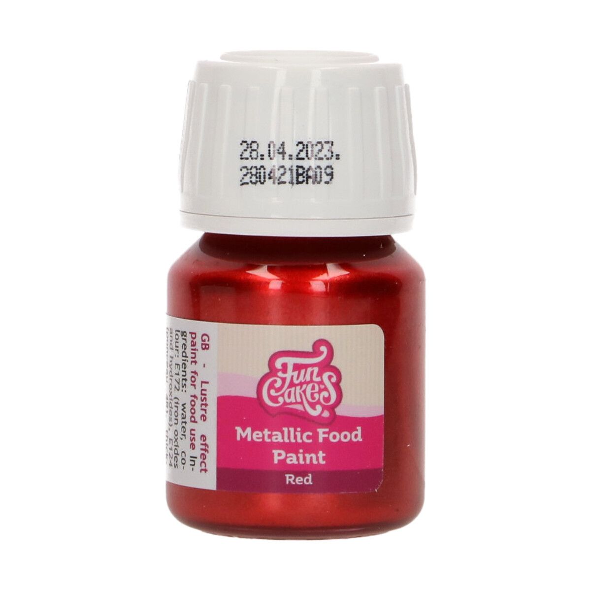Peinture alimentaire métallique rouge FunCakes