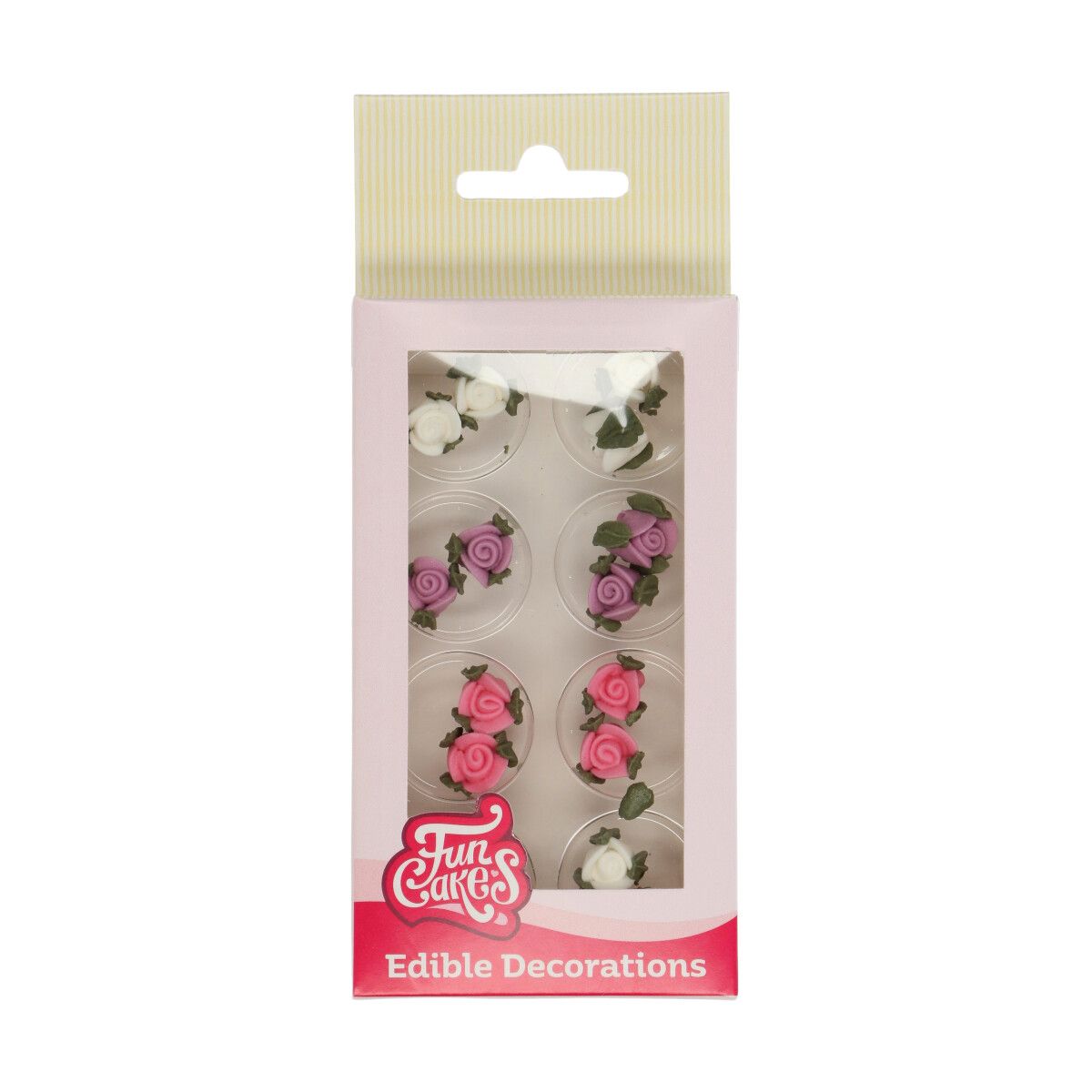 Décors en sucre roses et feuilles x16 FunCakes