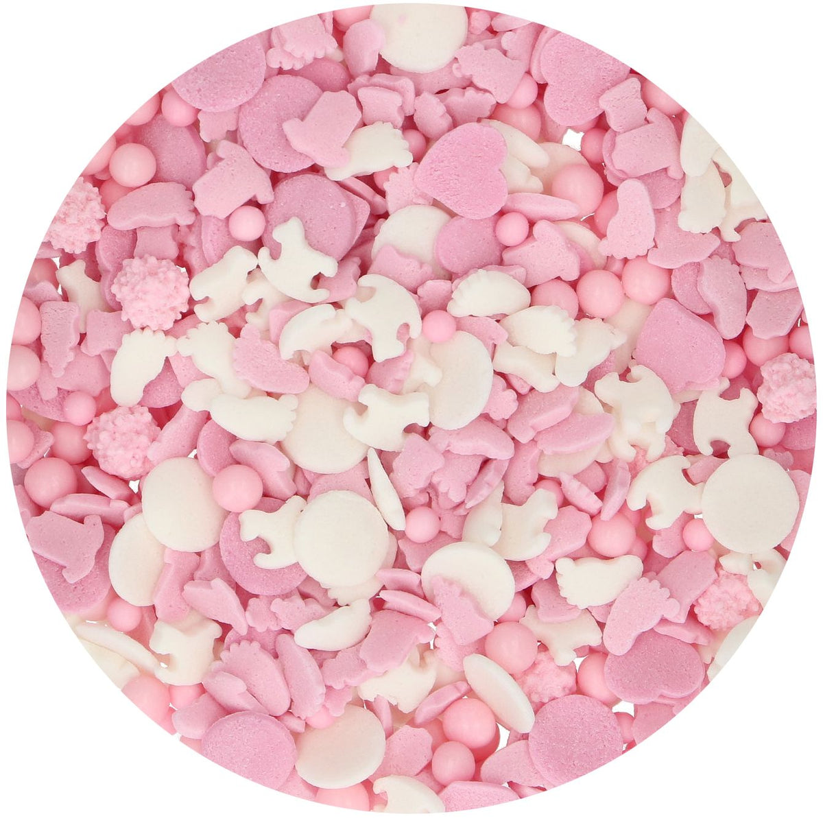 Mélange de sprinkles bébé rose 50 g FunCakes