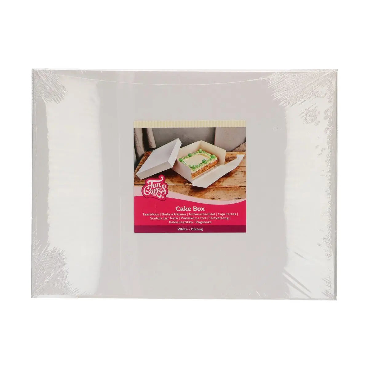 Boîte à gâteaux rectangle blanche 40 x 30 x 15 cm FunCakes