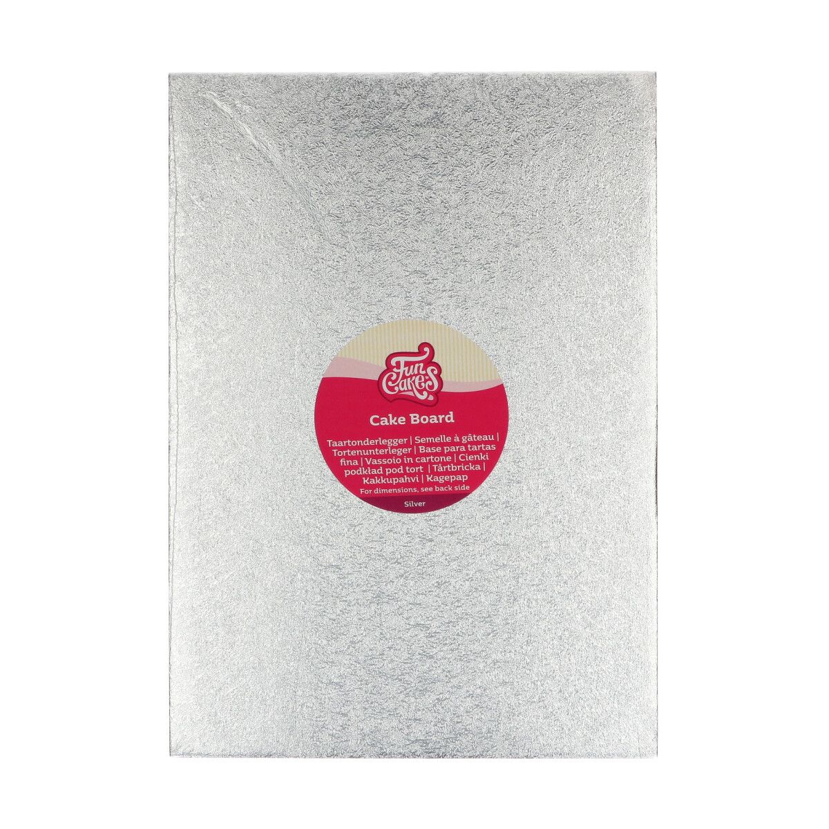 Semelle cake board rectangle argent FunCakes