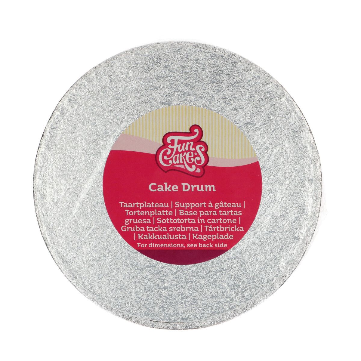 Semelle cake drum ronde argent FunCakes