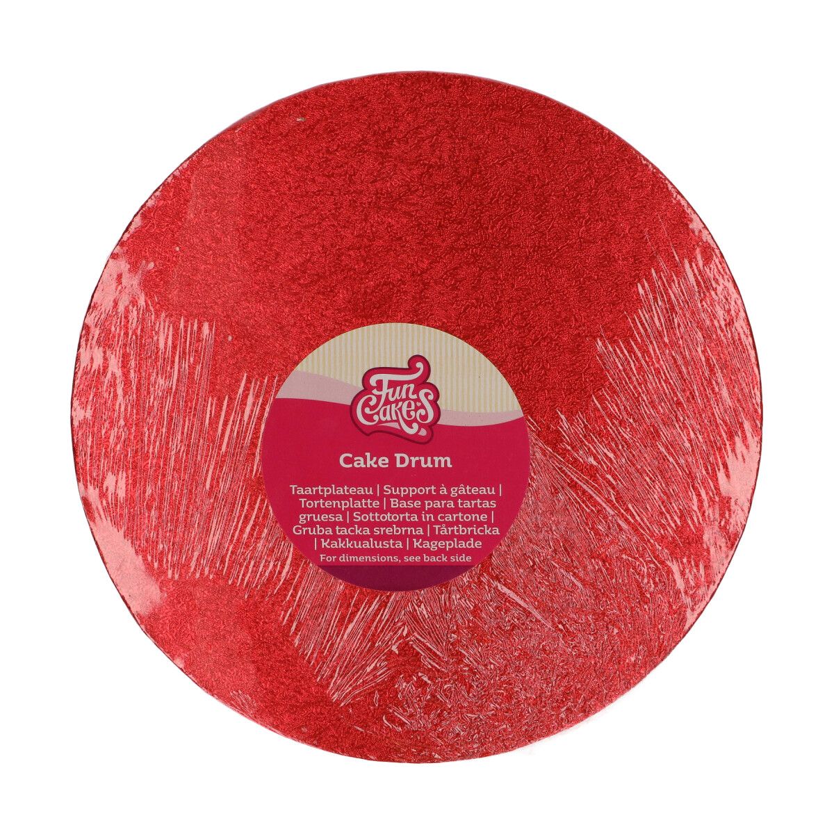 Semelle cake drum ronde rouge FunCakes