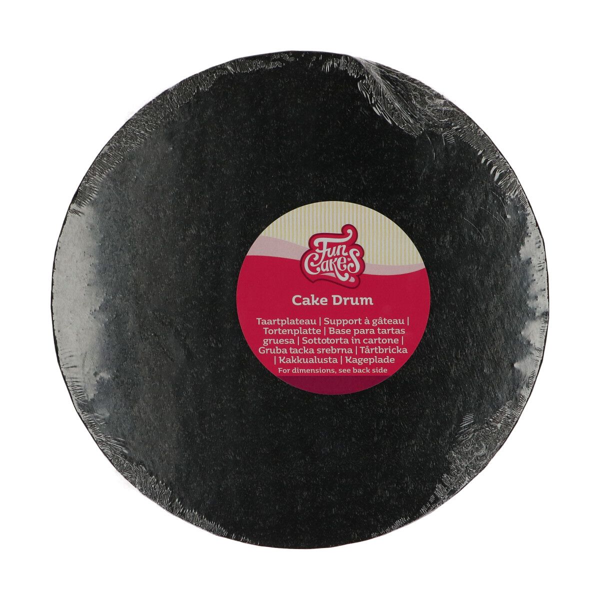 Semelle cake drum ronde noire FunCakes