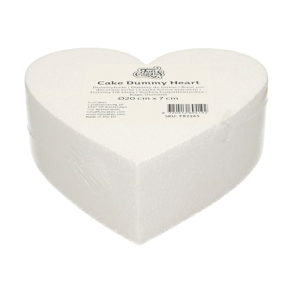 Dummy faux gâteau polystyrène cœur hauteur 7 cm FunCakes