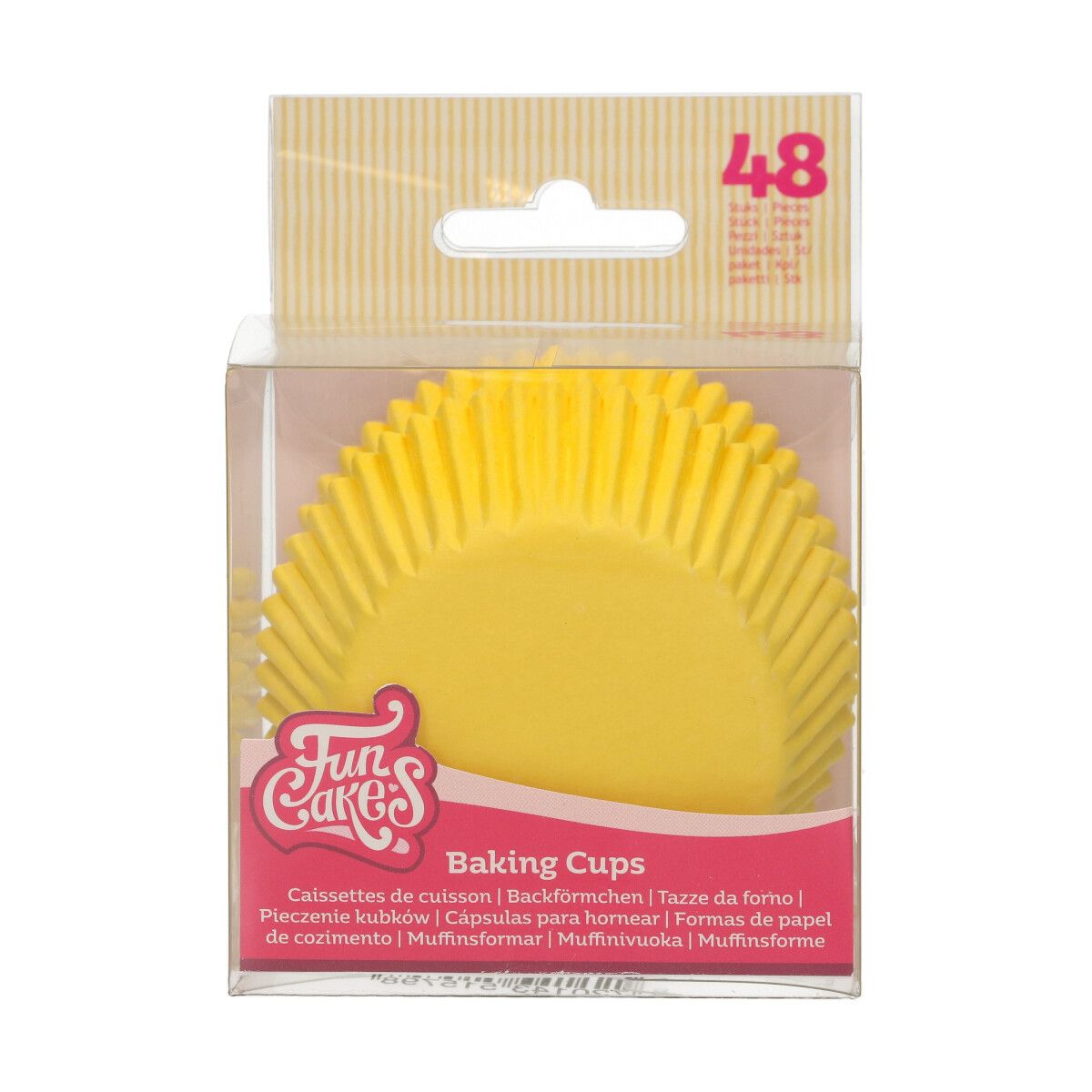 Caissettes à cupcakes jaunes x48 FunCakes