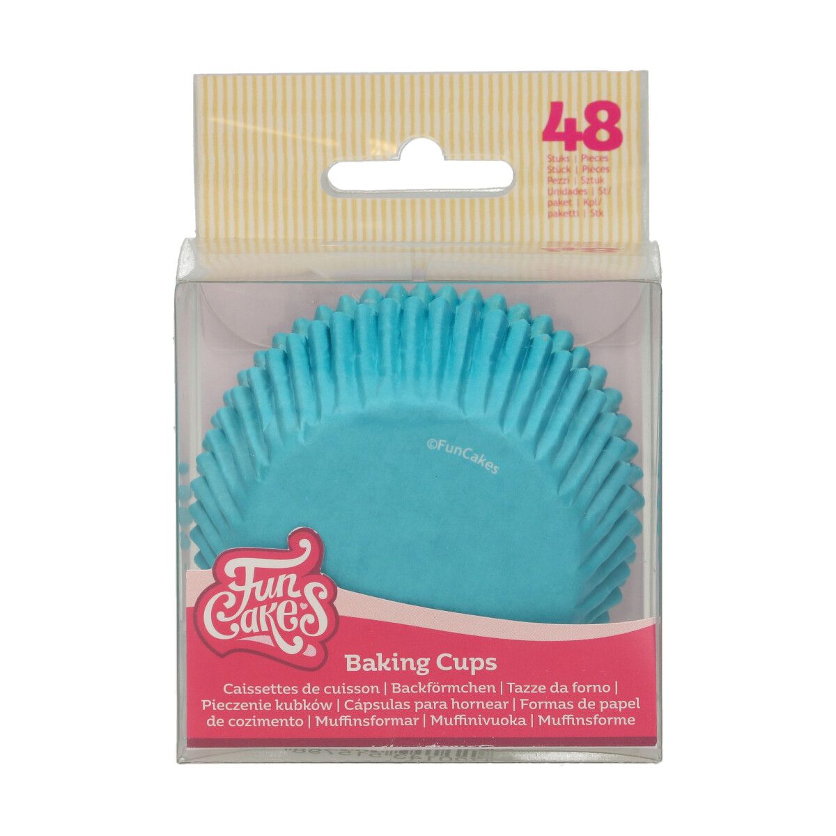 Caissettes à cupcakes bleu turquoise x48 FunCakes