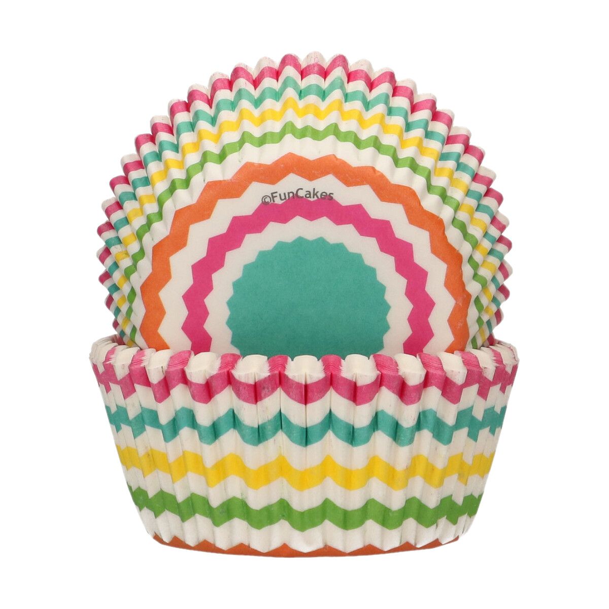 Caissettes à cupcakes Chevrons colorés x48 FunCakes