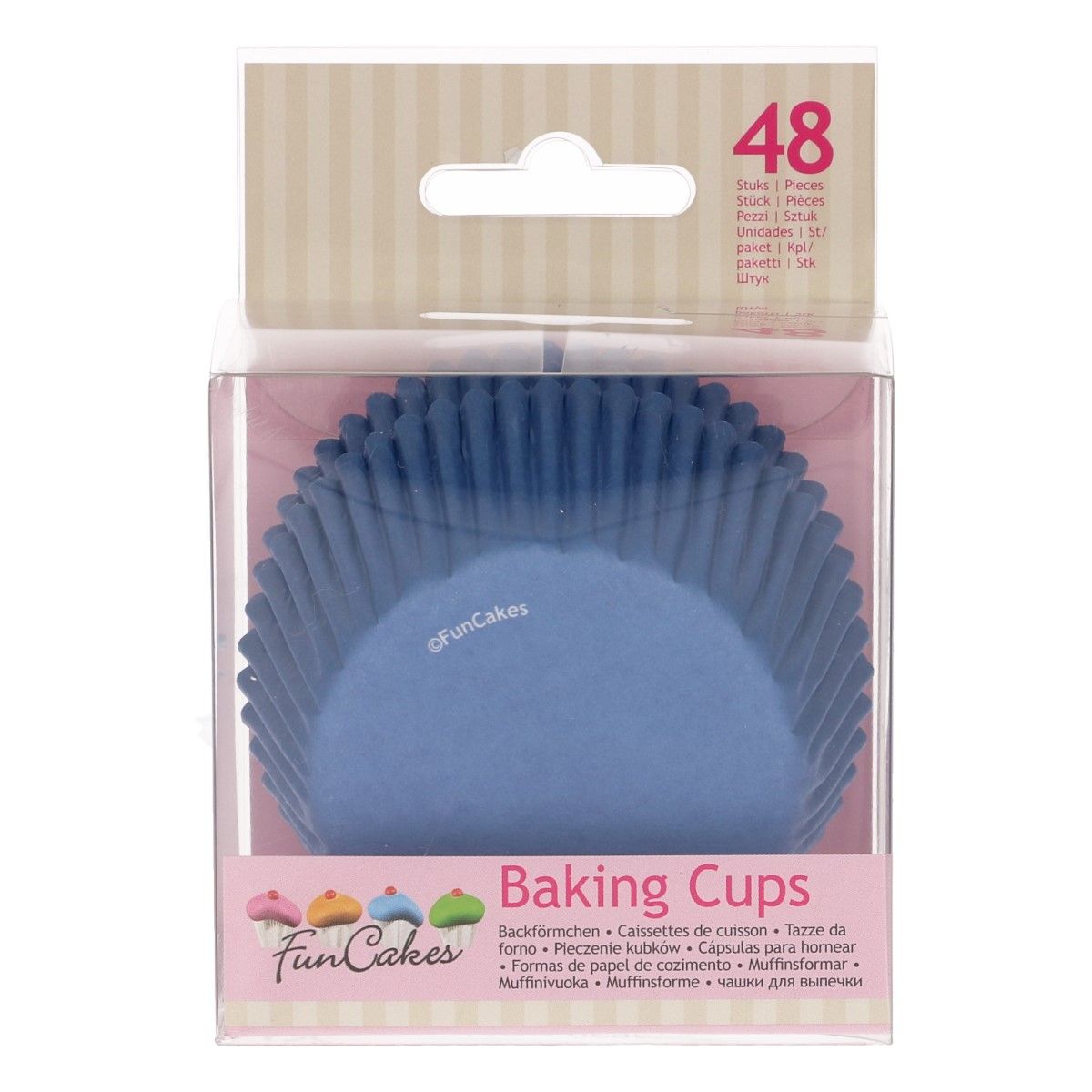 Caissettes à cupcakes bleu roi x48 FunCakes