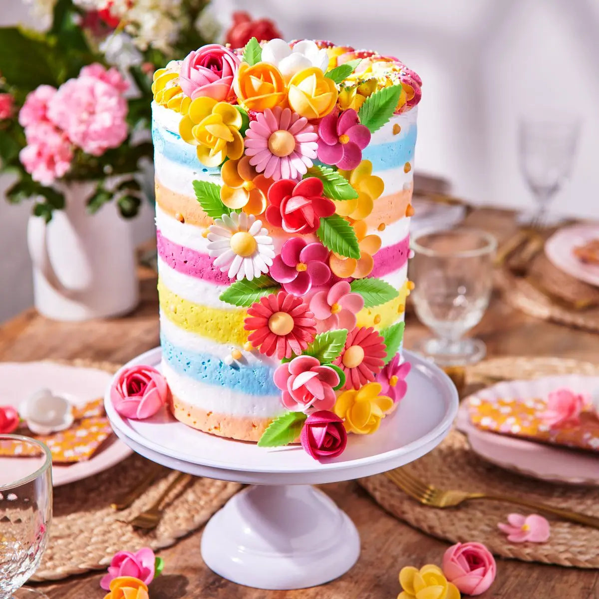 Fleurs et feuilles en azyme tulipe x12 FunCakes