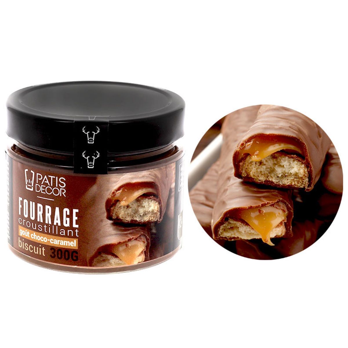 Fourrage croustillant chocolat caramel biscuit 300 g Patisdécor