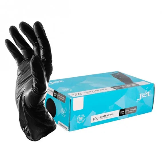 Gants nitrile noirs non poudrés