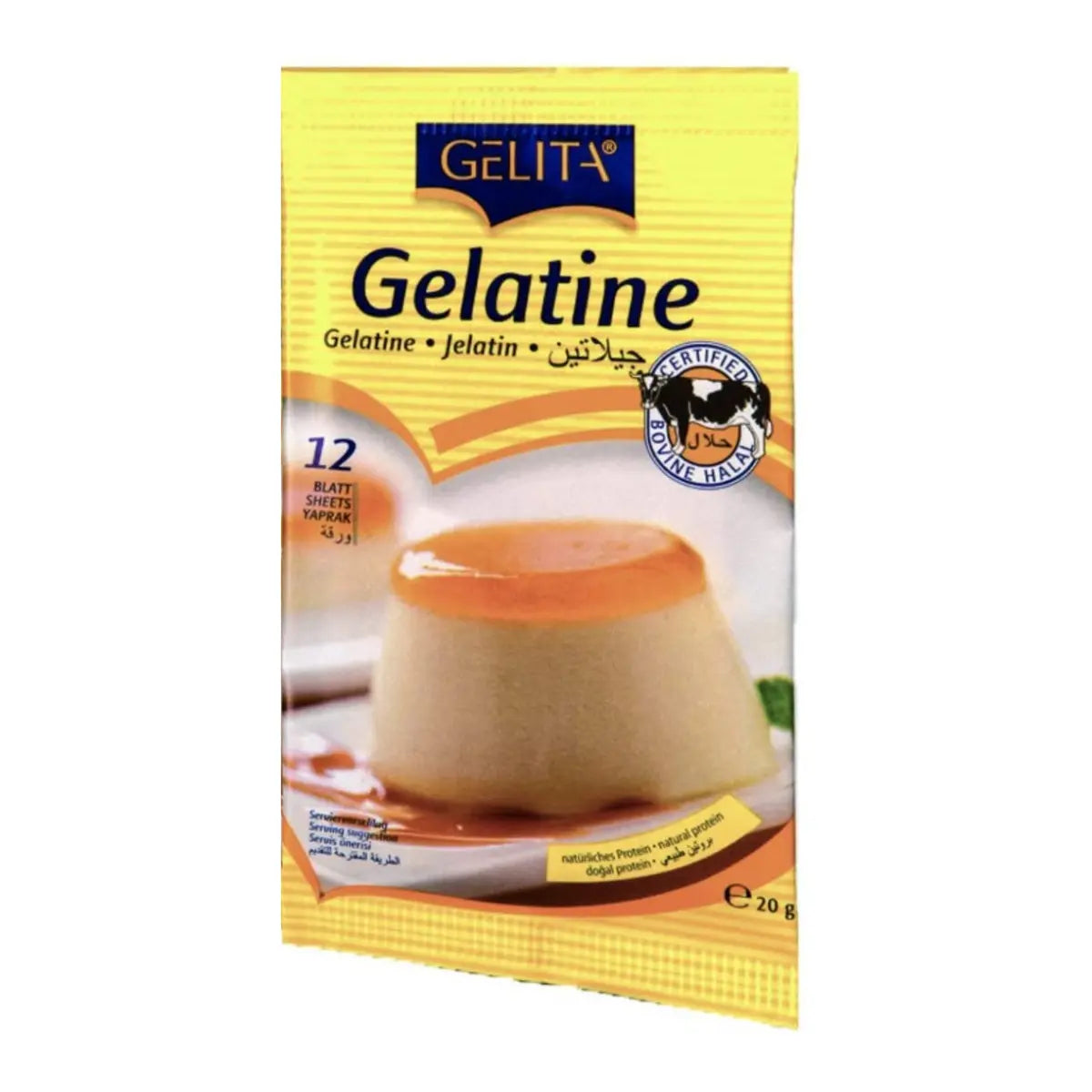 Gélatine halal en feuilles x12 Gelita