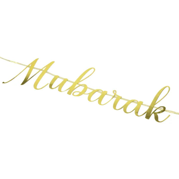 Guirlande Bayram Mubarak en carton or