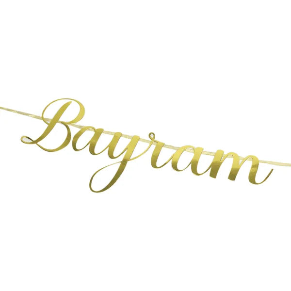 Guirlande Bayram Mubarak en carton or