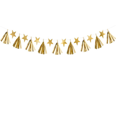 Guirlande en papier étoiles or