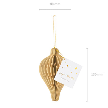 Lanterne gouttelette en papier nid d'abeille beige