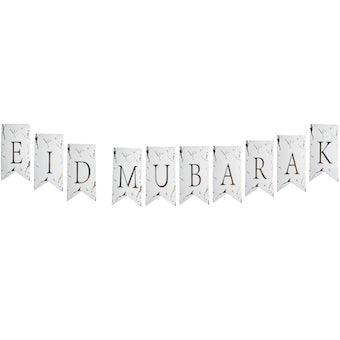 Guirlande Eid Mubarak marbre et or