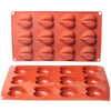 Moule silicone 12 Coeur en biais
