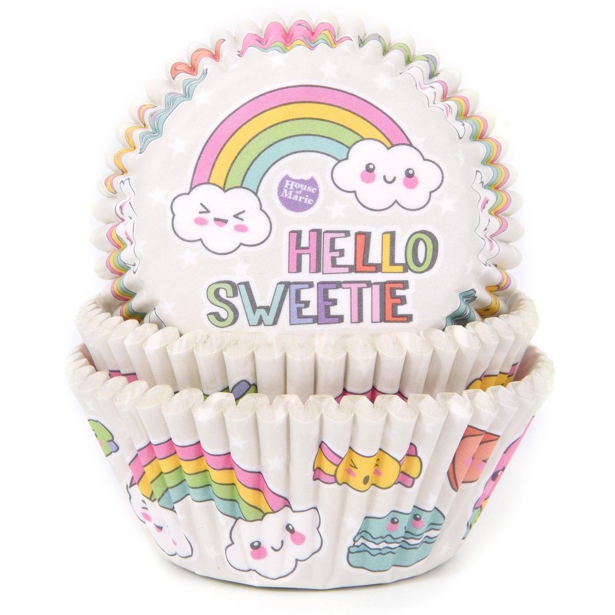 Caissettes à cupcakes arc-en-ciel x50 House of Marie