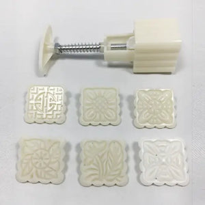 Mooncake 6 motifs Carré ou moule makrout a piston