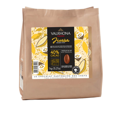 Chocolat au lait Jivara 40 % fèves 1 kg Valrhona