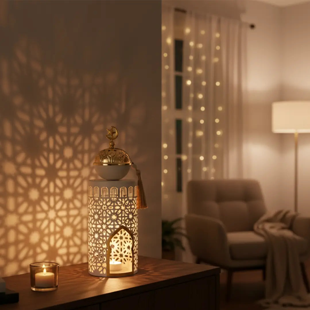 Lanterne mabkhara encens et bougie Ramadan