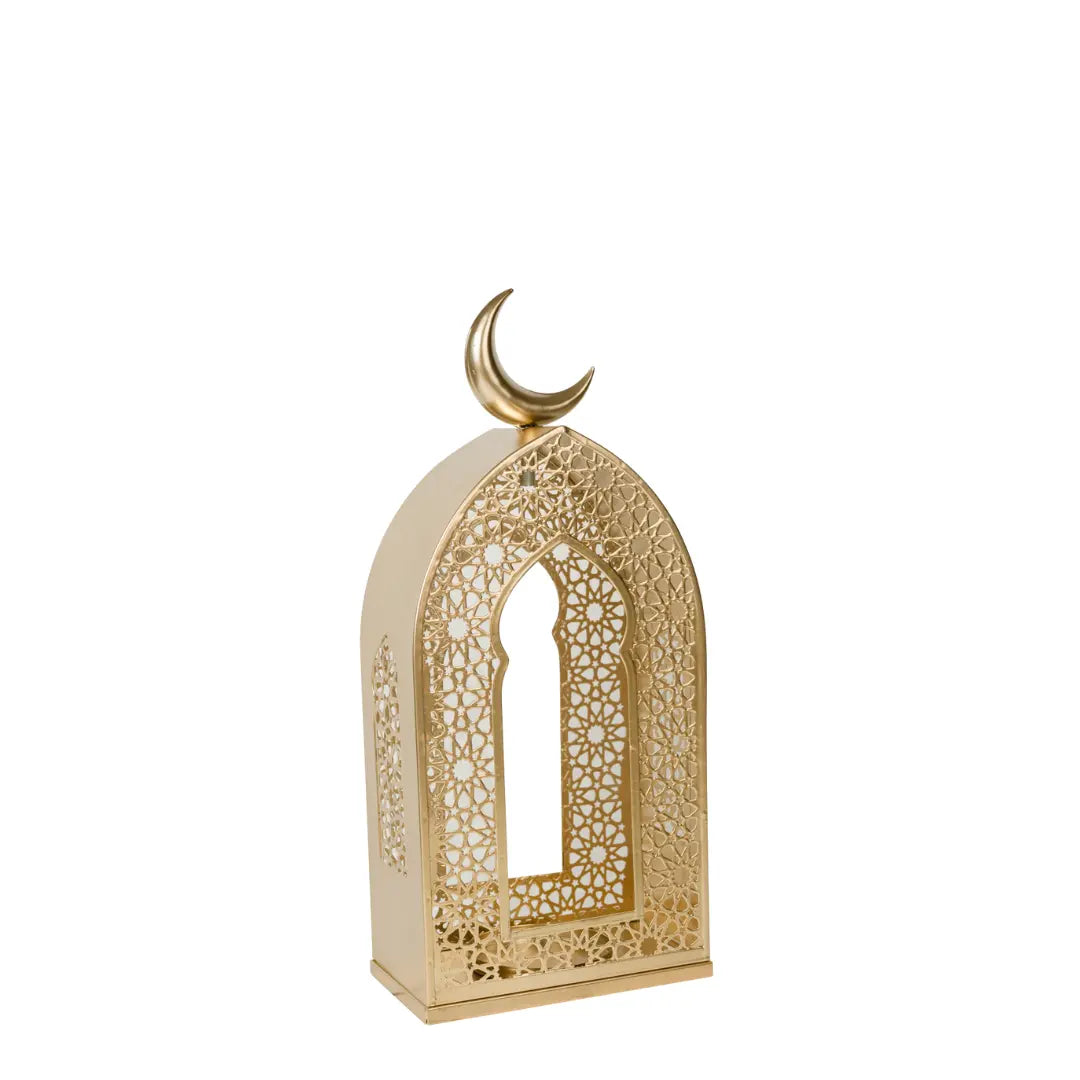 Lanternes décoratives Ramadan Manar dorées x2