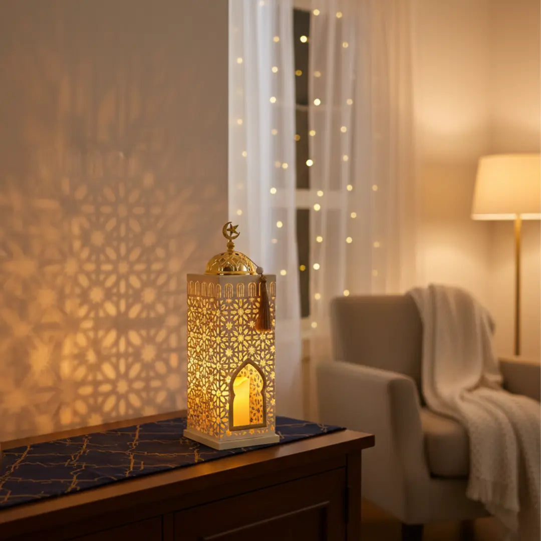 Lanterne encens et bougie Ramadan Mabkhara carré