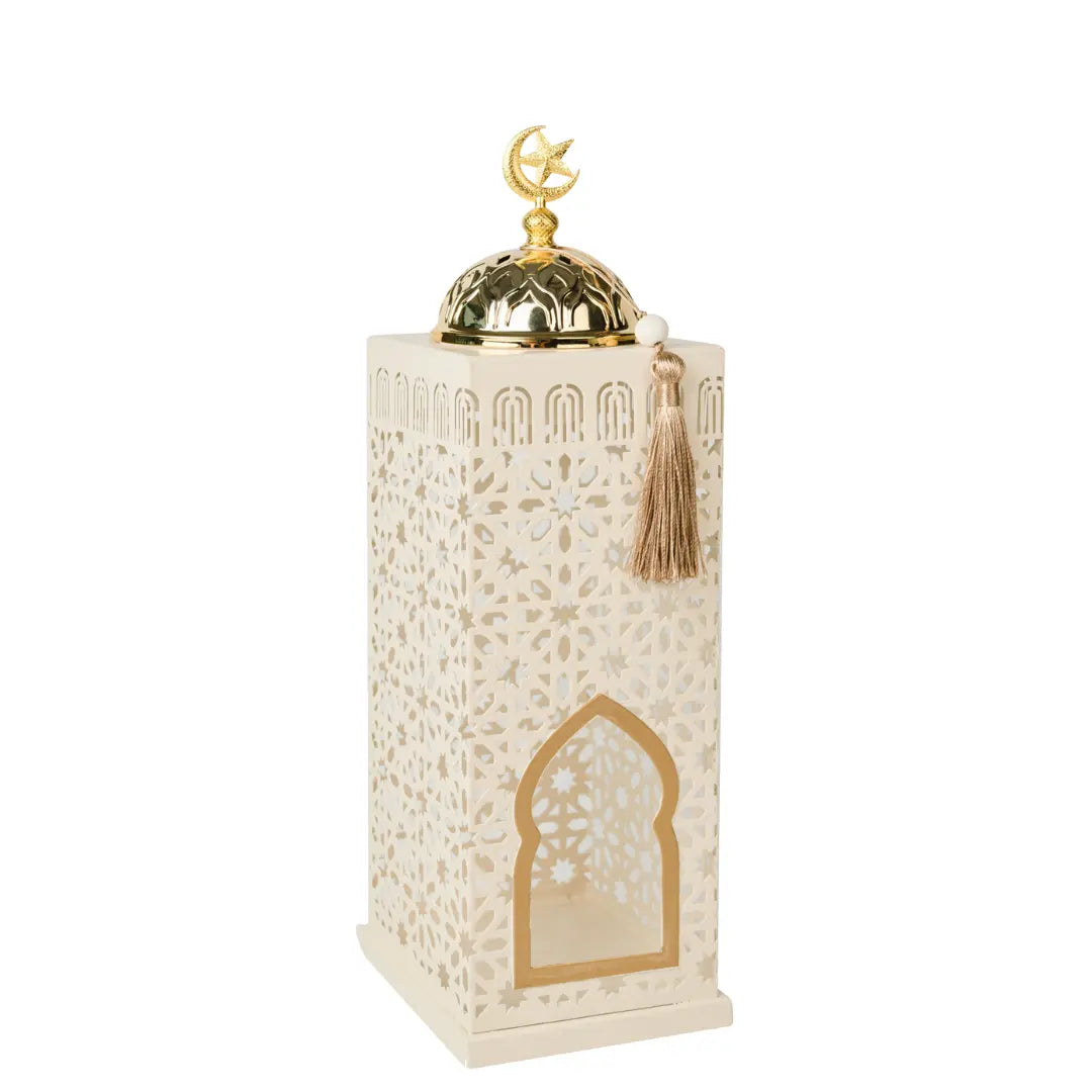 Lanterne encens et bougie Ramadan Mabkhara carré