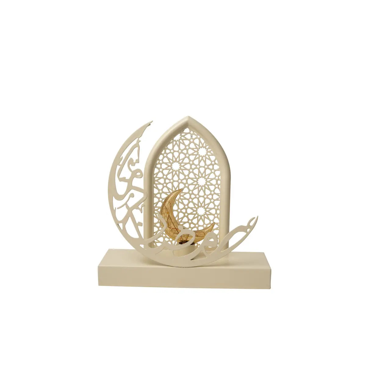 Lanterne lumineuse LED blanc crème Ramadan Kareem