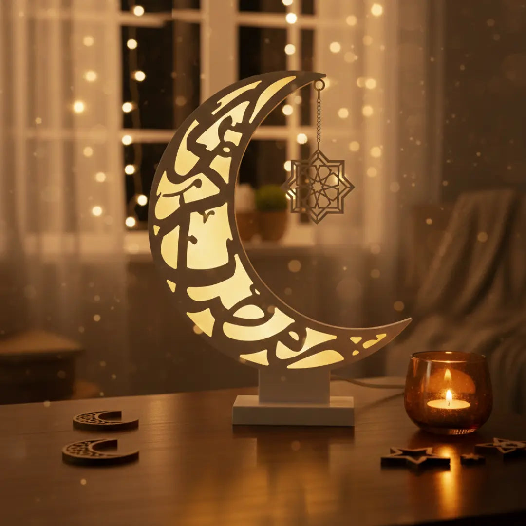 Décoration lumineuse Ramadan Kamar Calli crème